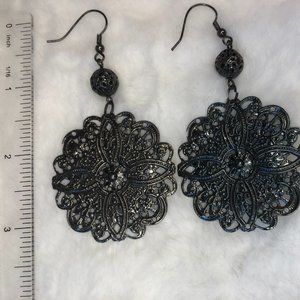 Symmetric Graphite Dangly Earrings